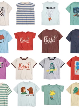 2026夏季新款bobo男女儿童可爱卡通纯棉短袖T恤 bc幼儿园舒适上衣