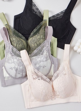 【薄杯】CD纸片杯文胸无钢圈调整型大胸显小侧比加收副乳内衣9939