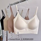 秋冬磨毛无钢圈V领无痕乳胶固定杯美背抹胸女薄杯舒适内衣18023