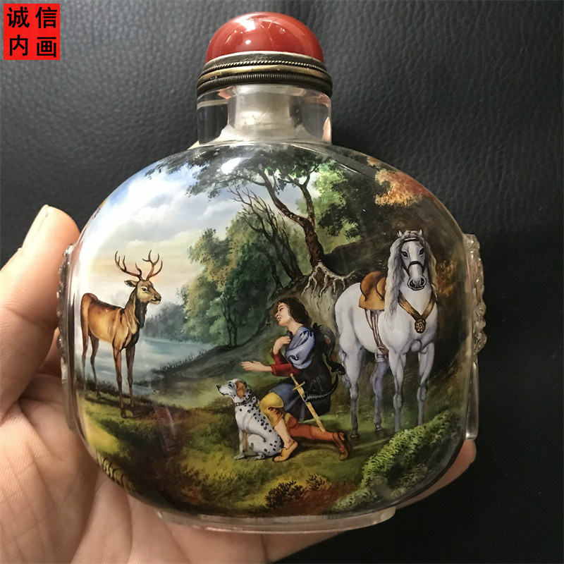 诚信内画鼻烟壶中国特色礼品 商 外事 出国留学收藏油画礼品