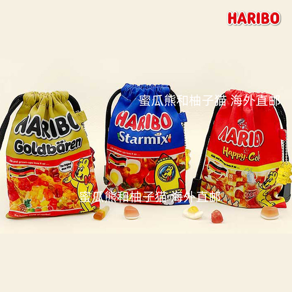 韩国直邮haribo哈瑞宝小熊软糖收纳包化妆小包收纳零钱包卡包挂件