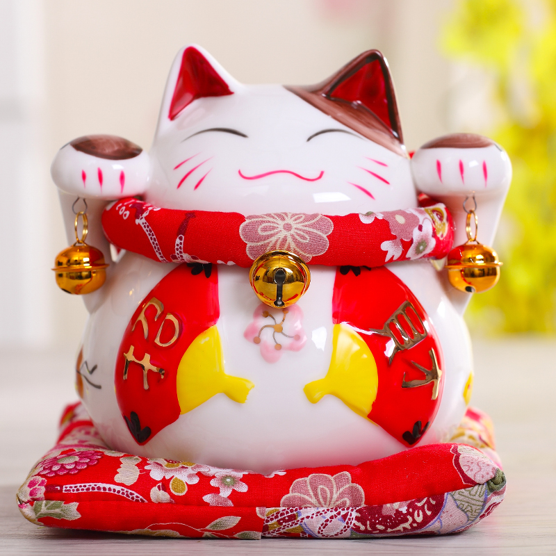 招财猫摆件 大号日本陶瓷存钱罐储蓄罐 结婚店铺开业礼品 发财猫
