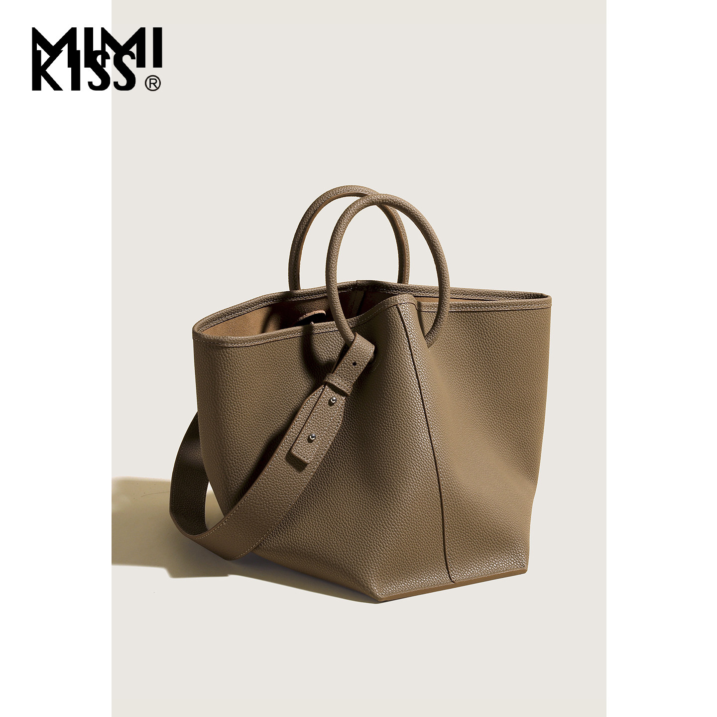 mimikiss托特包2025新款秋冬真皮斜挎包牛皮单肩包水桶包女包包,箱包皮具/热销女包/男包,托特包,淘宝优惠券,粉丝福利购,淘宝优惠卷