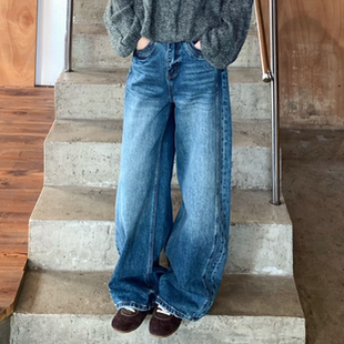 复古休闲加厚牛仔裤 原创高级气质显瘦百搭神裤 大王裤 SUNCC自制