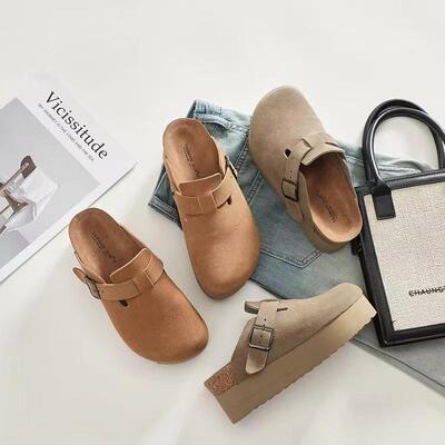 一脚蹬包头半拖鞋女外穿