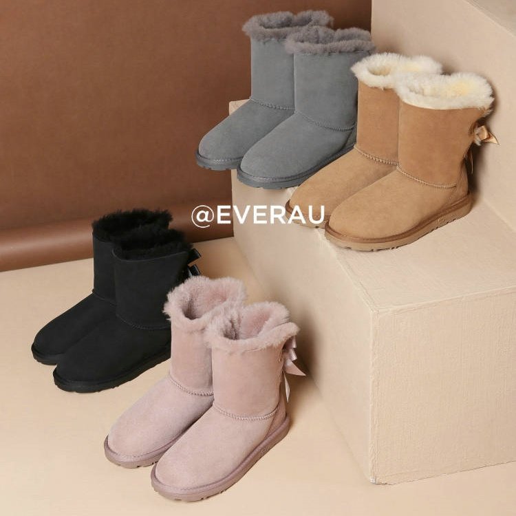 澳洲everau中筒雪地靴女鞋短筒羊毛雪地靴仙女蝴蝶结棉靴EA3044,女鞋,时尚雪地靴,淘宝优惠券,粉丝福利购,淘宝优惠卷