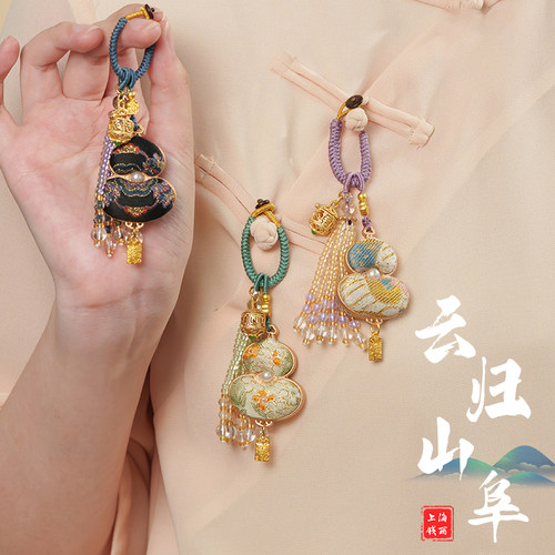 宋锦新中式双面葫芦挂件桂花香囊