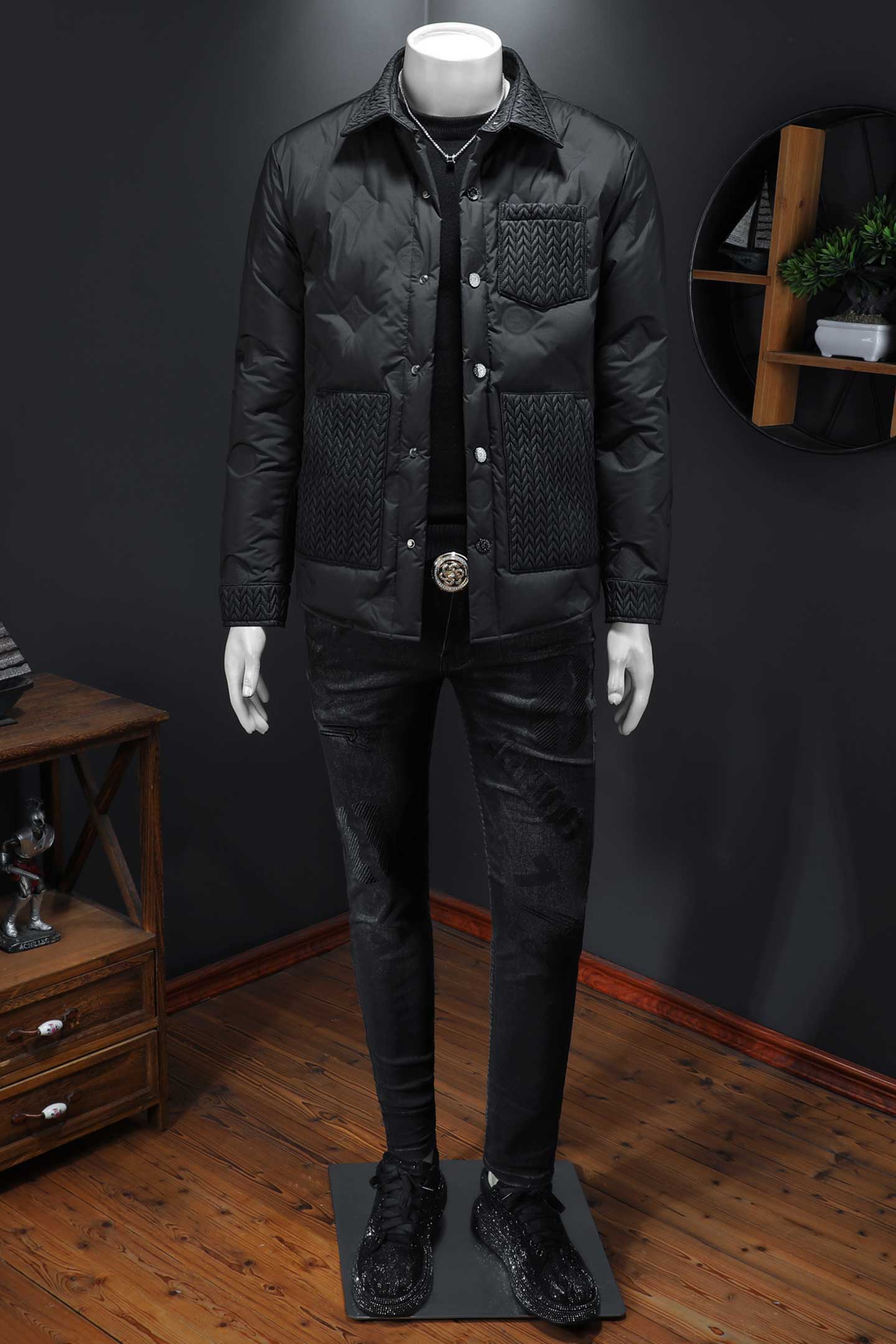 2025秋冬装90%绒衬衫领羽绒服男钱塘6006-5562-P285假模图,男装衬衫,钱塘6006(原3029)