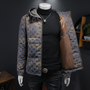 2025秋冬装高端连帽90绒提花羽绒服男 6006-7728-P330  假模图图片