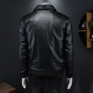 2025秋冬装新款90绒PU皮羽绒服男 6006-7763-P320  假模图图片