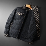 2025秋冬装新款拼接翻领羽绒服男钱塘3029-9119-P300平铺图，男装羽绒服，钱塘6006(原3029)