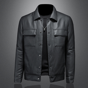 2021秋冬装新款PU皮羽绒服男翻领 钱塘3029-00163-P300 镂空图图片