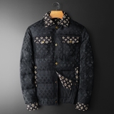 2025秋冬装新款拼接翻领羽绒服男钱塘3029-9119-P300平铺图，男装羽绒服，钱塘6006(原3029)