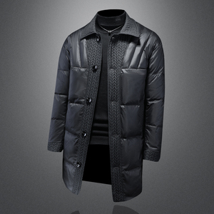 2025秋冬装中长款麦穗拼接羽绒服男 钱塘6006-9811-P330 尺码偏大图片