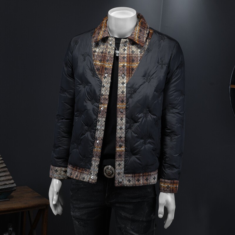 2025秋冬装新款90绒假两件羽绒服男钱塘6006-7799-P310假模图,男装羽绒服,钱塘6006(原3029)