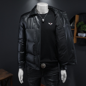 2025秋冬装新款90绒PU皮羽绒服男 6006-7202-P310  假模图图片
