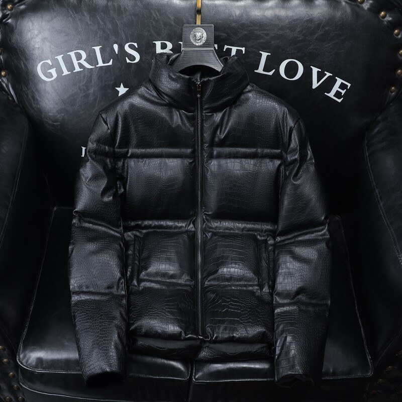 2025秋冬装新款90绒PU皮羽绒服男 6006-7717-P320  沙发图图片