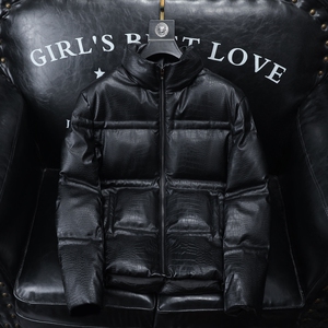 2025秋冬装新款90绒PU皮羽绒服男 6006-7717-P320  沙发图图片