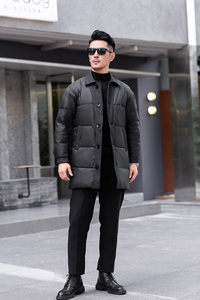 2025秋冬装中长款麦穗拼接羽绒服男 钱塘6006-9811-P330 真模图片