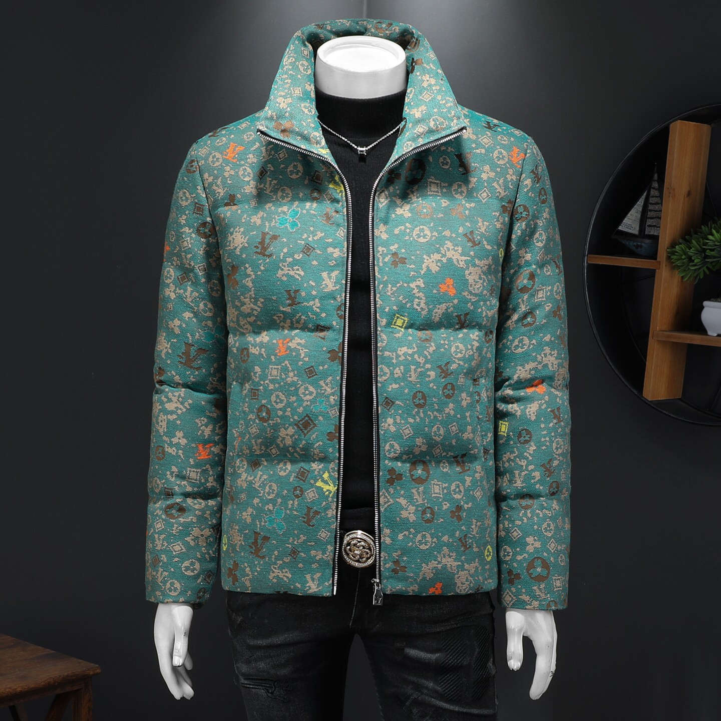 2025秋冬装90%绒立领羽绒服男 钱塘6006-5311-P310 假模图图片