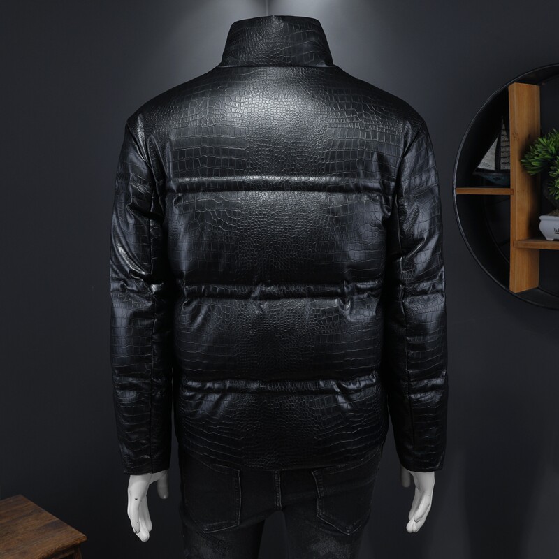2025秋冬装新款90绒PU皮羽绒服男6006-7717-P320假模图,男装羽绒服,钱塘6006(原3029)