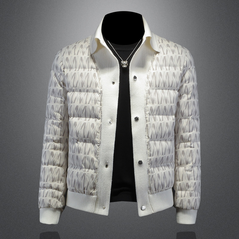 2025秋冬装新款90绒针织领羽绒服男 钱塘6006-7203-P310 楼空图图片