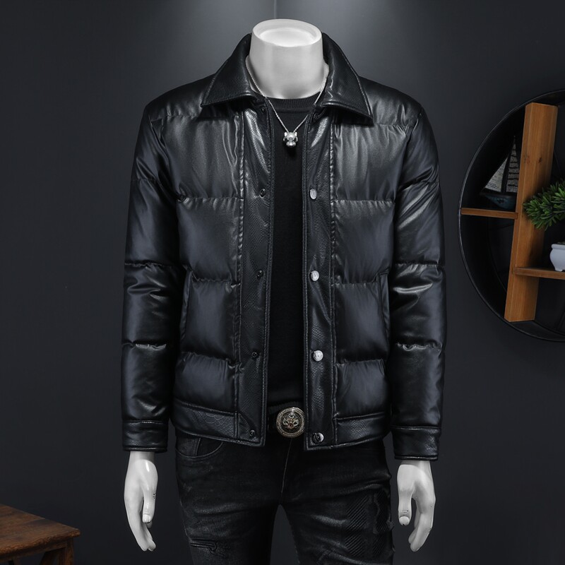 2025秋冬装新款90绒PU皮羽绒服男 6006-7202-P310  假模图图片