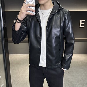 2025年秋装新款连帽皮衣男装  钱塘6006-8208- P175 真模图片