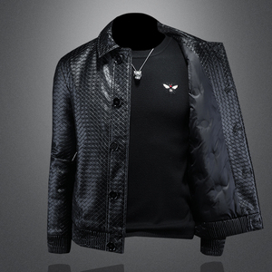 2025秋冬装新款90绒PU皮羽绒服男 6006-7763-P320  镂空图图片
