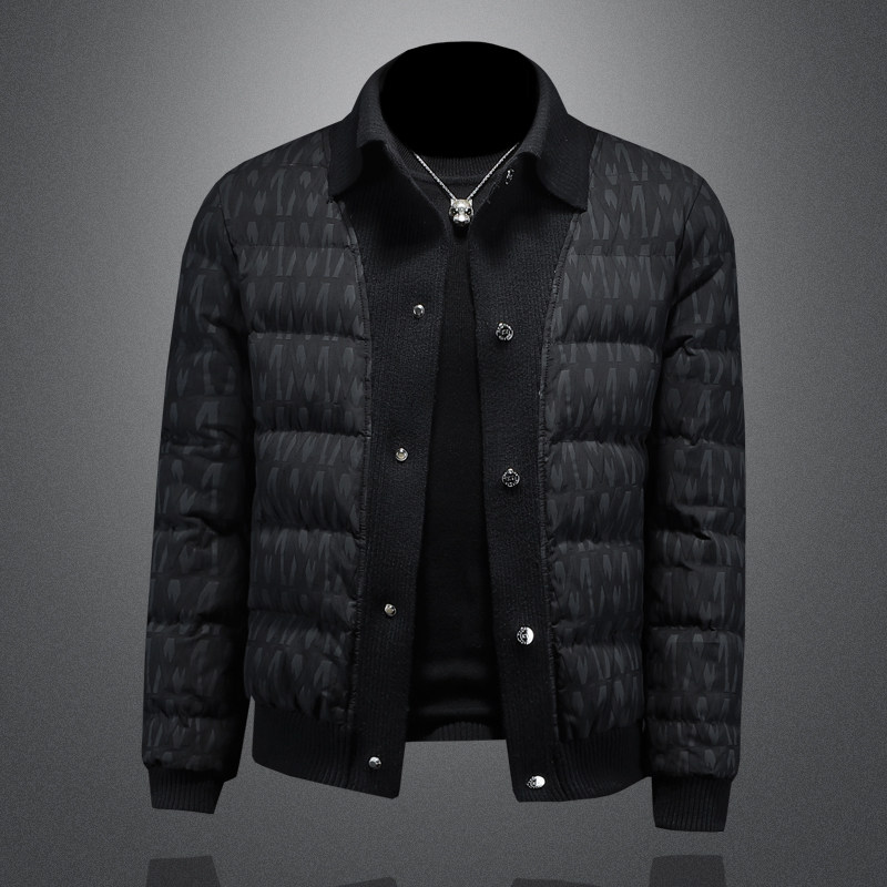 2025秋冬装新款90绒针织领羽绒服男 钱塘6006-7203-P310 楼空图图片