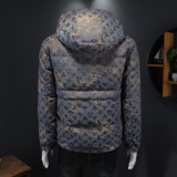 2025秋冬装高端连帽90绒提花羽绒服男6006-7728-P330假模图，男装羽绒服，钱塘6006(原3029)