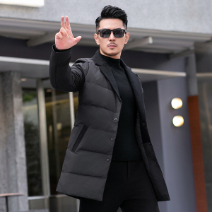 2025秋冬装针织领中长款羽绒服男 钱塘6006-23002-P320  真模图图片