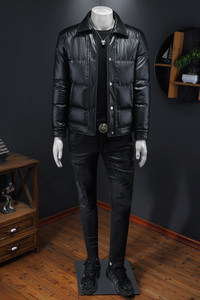 2025秋冬装新款90绒PU皮羽绒服男 6006-7202-P310  假模图图片