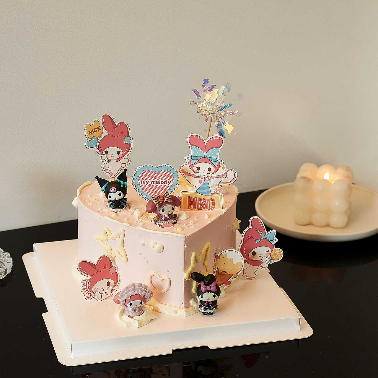 三丽鸥卡通可爱库洛米玉桂狗美乐蒂生日蛋糕装饰甜品台插牌插件