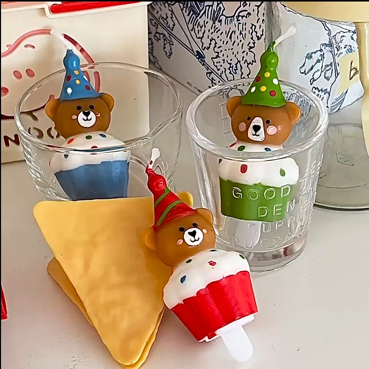 生日蛋糕装饰小熊蜡烛插件