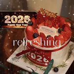 包邮2026跨年马年亚克力新年快乐贴纸插件新年网红蛋糕装饰插件