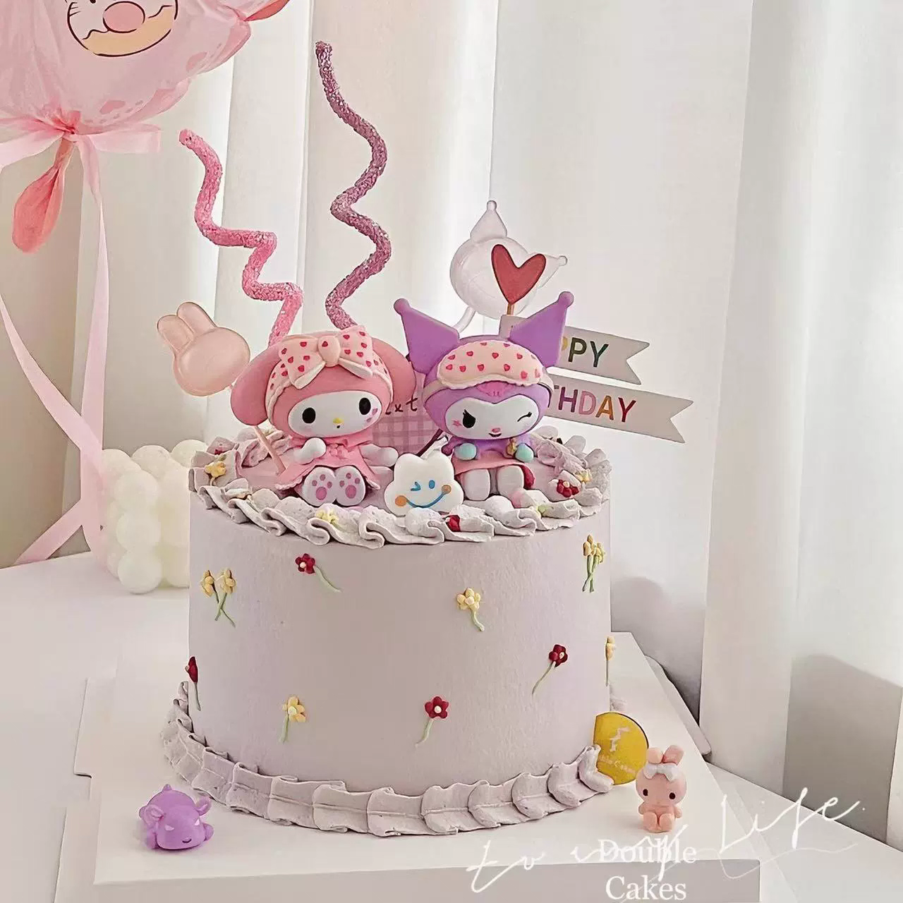 儿童生日派对三丽鸥公仔插件睡衣甜心库洛米美乐蒂蛋糕装饰摆件