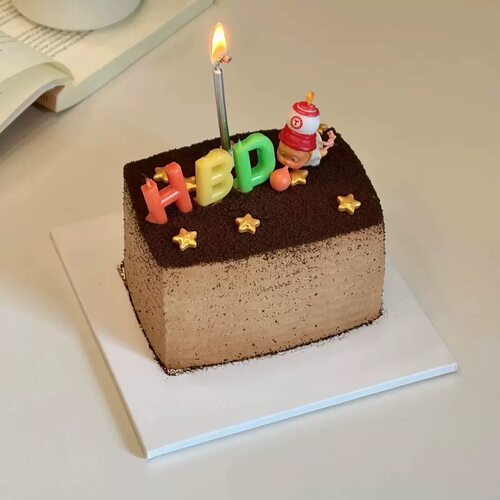 小红书同款吹泡泡玩偶蛋糕装饰摆件HBD生日蜡烛烘焙插件生日氛围