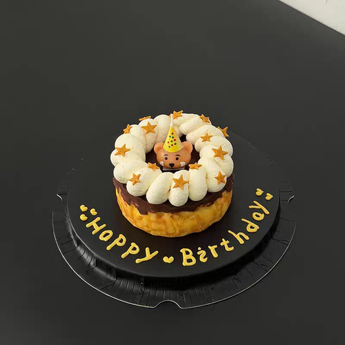 网红韩系简约可爱生日帽小熊蜡烛蛋糕装饰五角星生日甜品烘焙插件