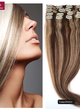20inch 7pcs 70g Human Hair Extensions Clip In 真人发卡子接发