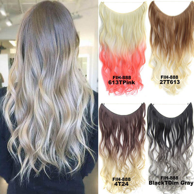 渐变色假发鱼线发帘接发片50g No clips Flip in hair extension