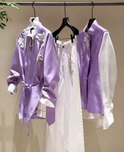 新款 透气外套女宽松长袖 女装 饰薄款 上衣 紫色立体蝴蝶装 2026春季
