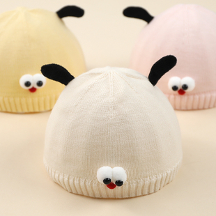 婴儿帽子0 毛线帽初生婴幼儿冬天保暖针织帽5 3个月新生儿宝宝冬季