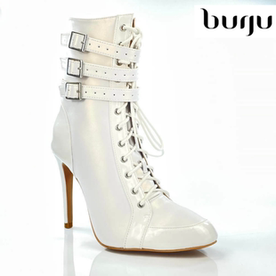 burju Boot白色高跟爵士短靴 heels高跟鞋 清纯佳人白玫瑰 Boyz