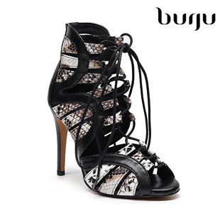 burju*TI-Invader灰色高跟爵士短靴,heels高跟鞋，拉丁舞蹈鞋