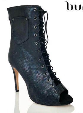 burju-Deja Vu黑曜石高跟鞋舞靴,heels系带高跟鞋，拉丁舞蹈鞋