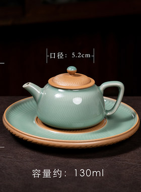 本土斋 青瓷玉珠壶功夫茶器梅子青茶壶弟窑泡茶壶容量160CC岩茶壶