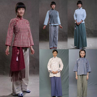 古装学生演出八路青年民国百姓棉麻女女装小姐村姑丫鬟影视服装