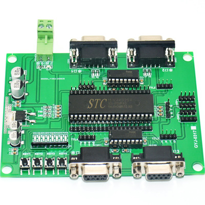 GYJ-0317 STC15W4K32S4四路独立串口通讯开发板 4路独立RS232通讯