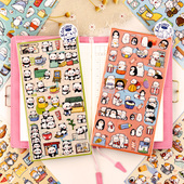 nekoni贴纸熊猫动物日系手账手帐素材手机杯子防水小可爱装 饰贴画